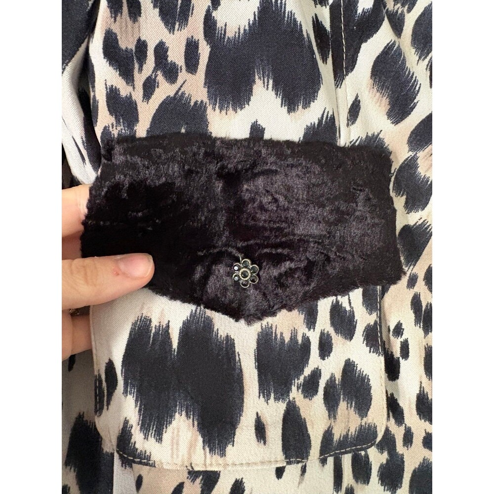Alberto Makali Leopard Print Blazer Jacket 10 Vintage Animal Cheetah Print 90s - Picture 2 of 9